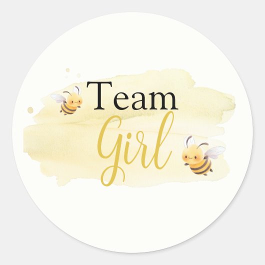 Wat wordt het, Bijenteam Jongen Ronde Sticker (Voorkant)