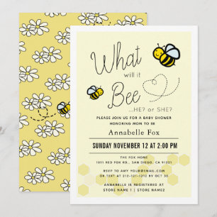 Wat wordt het Geslacht Reveal Geel Baby Shower Kaart