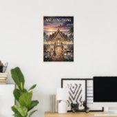 Wat Xieng Thong Laos Vintage Reizen Poster (Thuiskantoor)