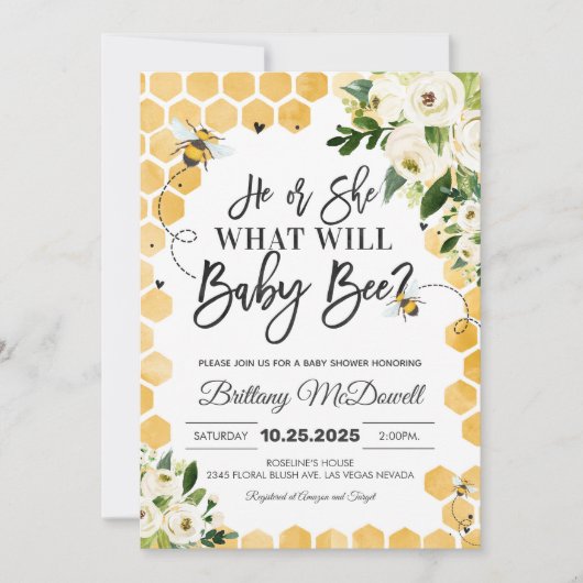 Wat zal Baby Bee Bumble Bee Gender onthullen? Kaart (Voorkant)