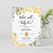 Wat zal baby Bee gender openbaren uitnodiging. Kaart (Staand voorkant)