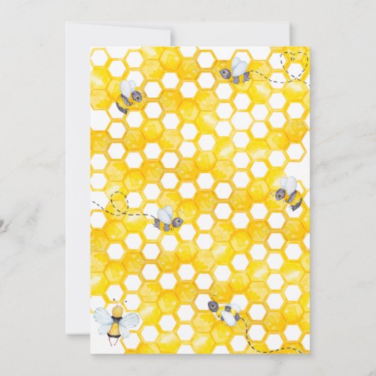 Wat zal Baby Bee Gender Reveal Sunflower Party Kaart (Achterkant)