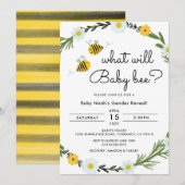 Wat Zal Baby Bee Geslacht Reveal Baby Shower Kaart (Voorkant / Achterkant)