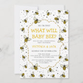 Wat zal Baby Bee, Schattige Bee Pattern Geslacht o Kaart (Voorkant)