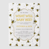 Wat zal Baby Bee, Schattige Bee Pattern Geslacht o Vellum Uitnodigingen (Voorkant)