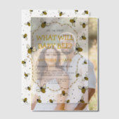 Wat zal Baby Bee, Schattige Bee Pattern Geslacht o Vellum Uitnodigingen (Offset (Koppel))