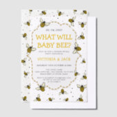 Wat zal Baby Bee, Schattige Bee Pattern Geslacht o Vellum Uitnodigingen (Offset)