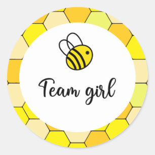 Wat zal baby bee team girl ronde sticker