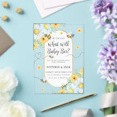 Wat zal Baby Bee White Flowers geslacht onthullen Acryl Uitnodigingen (Insitu (Huwelijk))