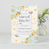 Wat zal Baby Bee White Flowers geslacht onthullen Kaart (Staand voorkant)