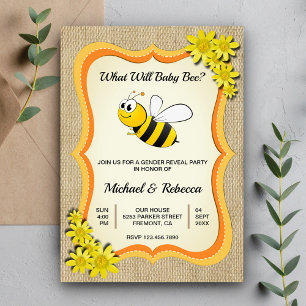 Wat zal Baby Bee zijn   Geslacht Reveal Feestje va Kaart