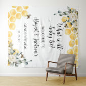 Wat zal baby bij een geslacht onthulling achtergro wandkleed (In Situ (horizontaal))