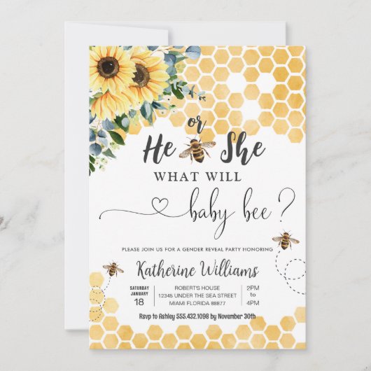 Wat zal Baby bijen Baby shower Kaart (Voorkant)