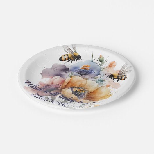 Wat zal Baby doen aan gender onthullen Papieren Bordje (Gekanteld)