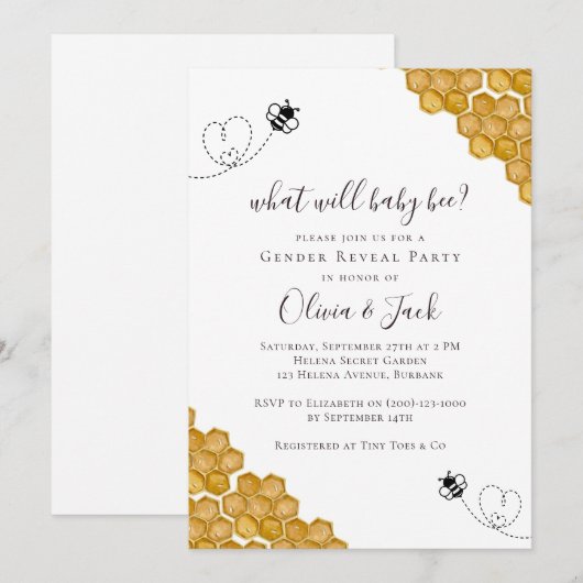 Wat zal Baby doen om de uitnodiging van de partij  (Voorkant / Achterkant)