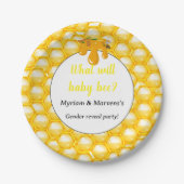 Wat zal baby gender laten zien papieren bordje (Voorkant)