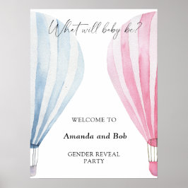 Wat zal baby gender onthullen welkom poster