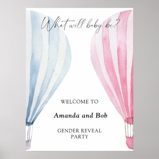 Wat zal baby gender onthullen welkom poster (Voorkant)