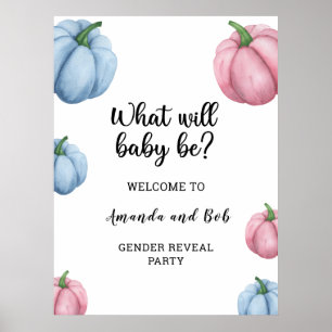 Wat zal baby gender onthullen welkom poster