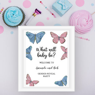 Wat zal baby gender onthullen welkom poster