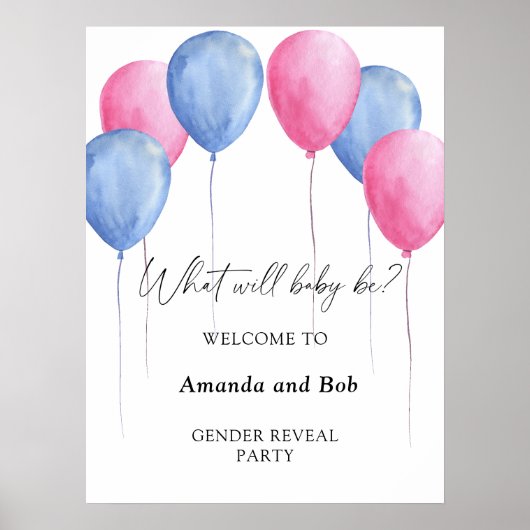 Wat zal baby gender onthullen welkom poster (Voorkant)