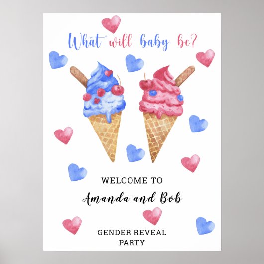 Wat zal baby gender onthullen welkom poster (Voorkant)