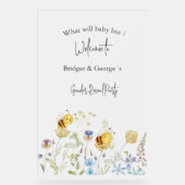 Wat zal baby Gender Reveal Party Frosted zijn Acryl Bord (Voorkant)