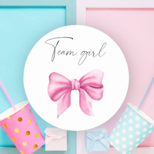 Wat zal baby team meisje zijn ronde sticker