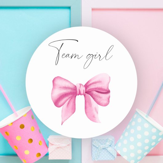 Wat zal baby team meisje zijn ronde sticker