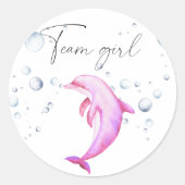 Wat zal baby team meisje zijn ronde sticker (Voorkant)