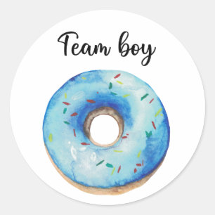 Wat zal baby teamjongen donut krijgen ronde sticker