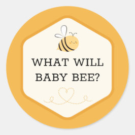 Wat zal Baby thema Geslacht onthullen geel Schatti Ronde Sticker