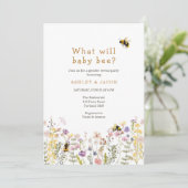 Wat zal Baby Wildflower Gender Reveal Kaart (Staand voorkant)