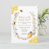 Wat zal Baby Wildflower Gender Reveal Kaart (Staand voorkant)