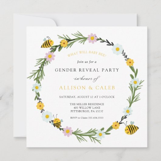 Wat zal baby zijn Gender Reveal Invitation Kaart (Voorkant)