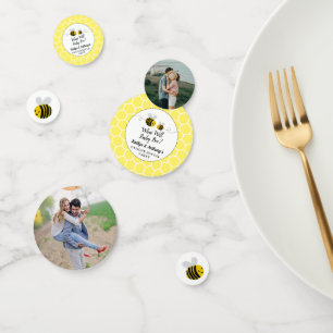 Wat zal Baby zijn? Geslacht onthullen partij foto Confetti