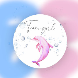 Wat zal de baby team meisje zijn ronde sticker