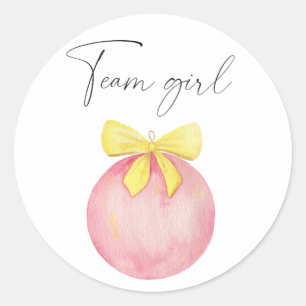 Wat zal de baby zijn team meisje ronde sticker