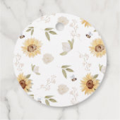 Wat zal de zonnebloem bij baby zijn? bedankjes labels (Achterkant)