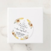 Wat zal de zonnebloem bij baby zijn? bedankjes labels (In situ)