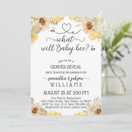 Wat zal de zonnebloem bij baby zijn? kaart (Staand voorkant)