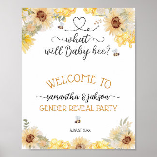 Wat zal de zonnebloem van de baby zijn Geslacht We Poster
