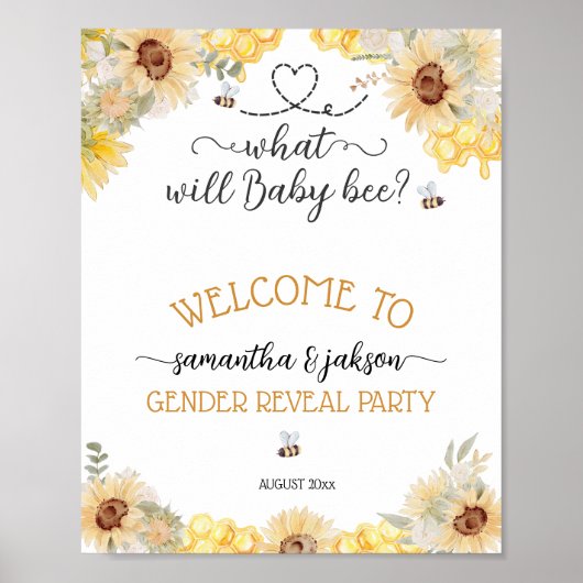 Wat zal de zonnebloem van de baby zijn Geslacht We Poster (Voorkant)