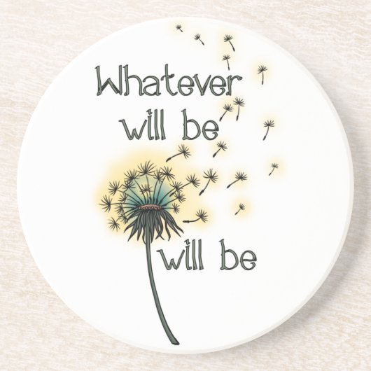 Wat zal er gebeuren? zandsteen onderzetter (Voorkant)