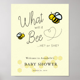 Wat zal het Baby shower Welkome Teken zijn Poster