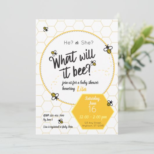 Wat zal het worden? baby shower Geslacht onthullen Kaart (Staand voorkant)