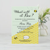 Wat zal het worden? Honey Baby shower Party Invite Kaart (Staand voorkant)