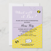 Wat zal het worden? Paarse partij bij het Baby sho Kaart (Voorkant)