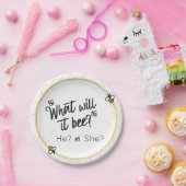 Wat zal het worden? Zij maakt Baby shower bekend Papieren Bordje (Feest)