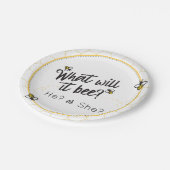 Wat zal het worden? Zij maakt Baby shower bekend Papieren Bordje (Gekanteld)